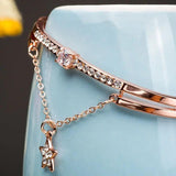 Metal Crystal Chain Star Lock Stainless Steel Jewelry Bangle