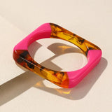 Vintage Colorful Resin Bangles Geometric Square Bracelet