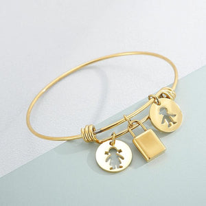 Boho Boy & Girl Charm Bracelet Love Padlock Cute Cartoon Companion