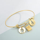 Boho Boy & Girl Charm Bracelet Love Padlock Cute Cartoon Companion
