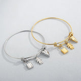 Boho Boy & Girl Charm Bracelet Love Padlock Cute Cartoon Companion