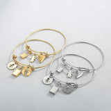 Boho Boy & Girl Charm Bracelet Love Padlock Cute Cartoon Companion