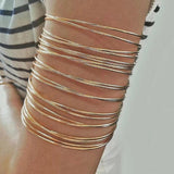 Coil Arm Bracelet Women Electroplated Armlet Bangle Open Cuff Armband