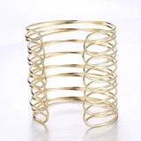 Coil Arm Bracelet Women Electroplated Armlet Bangle Open Cuff Armband