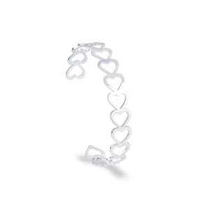Heart Stainless Steel Cuff Bangle Waterproof Bracelet