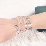 Heart Stainless Steel Cuff Bangle Waterproof Bracelet