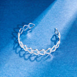 Heart Stainless Steel Cuff Bangle Waterproof Bracelet