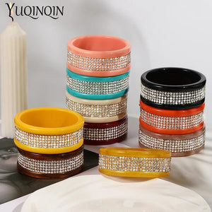 Vintage Resin Crystal Bracelets for Women