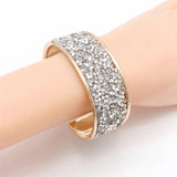 Colorful Round Cuff Bracelet Punk Rhinestone Jewelry