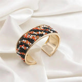 Colorful Round Cuff Bracelet Punk Rhinestone Jewelry