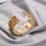 Colorful Round Cuff Bracelet Punk Rhinestone Jewelry