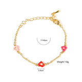 Heart Anklets Copper Chain Charm Bracelets for Women