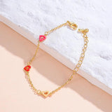 Heart Anklets Copper Chain Charm Bracelets for Women