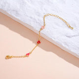 Heart Anklets Copper Chain Charm Bracelets for Women