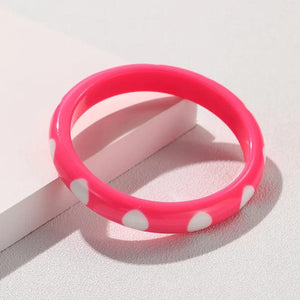 Multi-color Resin Bangles Geometric Round Spots Bangle