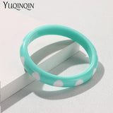 Multi-color Resin Bangles Geometric Round Spots Bangle