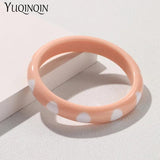 Multi-color Resin Bangles Geometric Round Spots Bangle