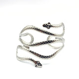 Golden Punk Double Head Snake Cuff Bracelet Metal Carving Exaggerated Goth