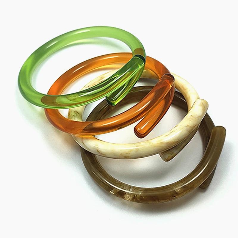 Personalized Resin Bangle Green Acrylic Bracelet