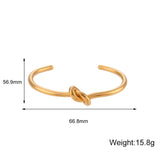 18K Plated Knot Cuff Bangle Bracelet Stainless Steel Waterproof Jewelry