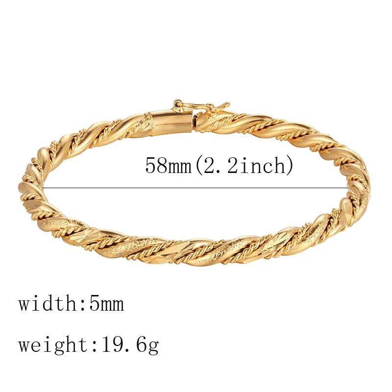 Yellow Cuff Bracelets 5mm Bangle for Women