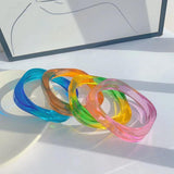 Colorful Transparent Resin Acrylic Geometric Bracelet Women Party Accessories
