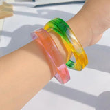 Colorful Transparent Resin Acrylic Geometric Bracelet Women Party Accessories