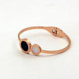 Black/White Shell Bangle Roman Numerals Bracelet Love Cuff Bangle
