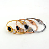 Black/White Shell Bangle Roman Numerals Bracelet Love Cuff Bangle