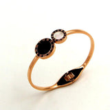 Black/White Shell Bangle Roman Numerals Bracelet Love Cuff Bangle