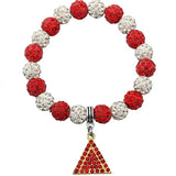 Red Beads Bracelet with Triangle Pendant Charm