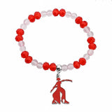 Red Beads Bracelet with Triangle Pendant Charm