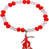 Red Beads Bracelet with Triangle Pendant Charm