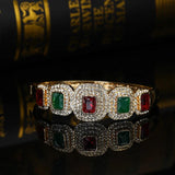 Arabic-Style Colored Rhinestone Bracelet For Bridal Wedding