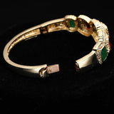 Arabic-Style Colored Rhinestone Bracelet For Bridal Wedding