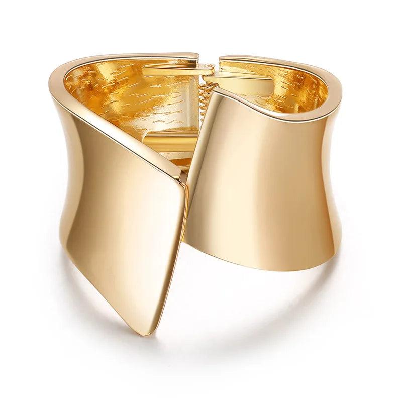 Wide Plated Bangle Bracelet for Women