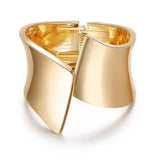 Wide Plated Bangle Bracelet for Women