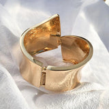 Wide Plated Bangle Bracelet for Women