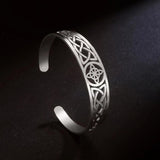Shape Witch Knot Stainless Steel Bracelet Celtic Wiccan Bangle Talisman