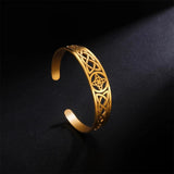 Shape Witch Knot Stainless Steel Bracelet Celtic Wiccan Bangle Talisman
