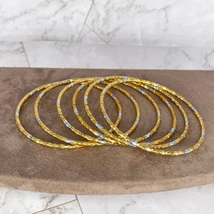 6pcs African Ethiopian Two-Tones Ball Bangle Bracelet