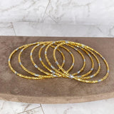 6pcs African Ethiopian Two-Tones Ball Bangle Bracelet
