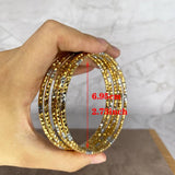 6pcs African Ethiopian Two-Tones Ball Bangle Bracelet