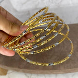 6pcs African Ethiopian Two-Tones Ball Bangle Bracelet