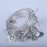 5pcs Silver Bracelet Wholesales Women Charms Adjustable