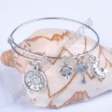 5pcs Silver Bracelet Wholesales Women Charms Adjustable