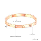 CZ Heart Bangle Plated Love Stainless Bracelet