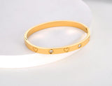 CZ Heart Bangle Plated Love Stainless Bracelet