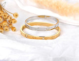 CZ Heart Bangle Plated Love Stainless Bracelet