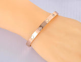 CZ Heart Bangle Plated Love Stainless Bracelet